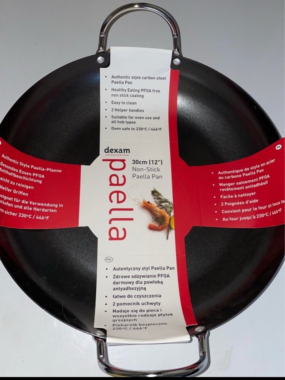 BNWT Dexam Carbon Steel Paella PFOA free Non-Stick Pan - Black (12 inch/30cm)